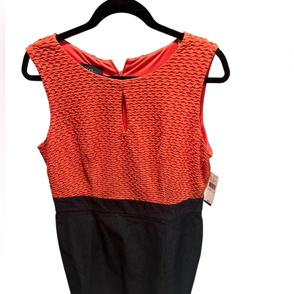 Alyxdress NWT Chic Orange/Coral and blue denim Sleeveless Dress women’s size 14